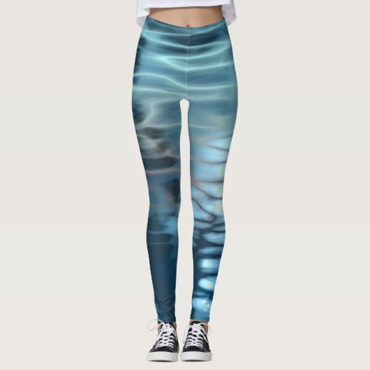 Blue Abstract Leggings (Voorkant)