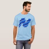 Blue Abstract Logo T-Shirt | Modern Futuristic Geo (Voorkant volledig)