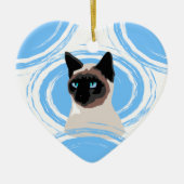 Blue Abstract Lucky Siamese Owner Ornament (Voorkant)