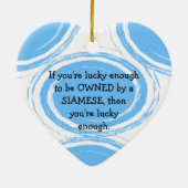 Blue Abstract Lucky Siamese Owner Ornament (Achterkant)