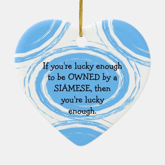 Blue Abstract Lucky Siamese Owner Ornament (Achterkant)