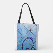 Blue Abstract Mirror Mosaic Tote Bag (Achterkant)