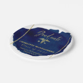 Blue Abstract Nurse Medical Caduceus Afstuderen Papieren Bordje (Gekanteld)