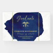 Blue Abstract Nurse Medical Caduceus Afstuderen Spandoek (Horizontaal)