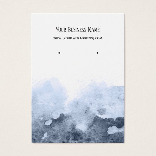 Blue Abstract Ombre Waterverf Earling Card Visitekaartje (Voorkant)