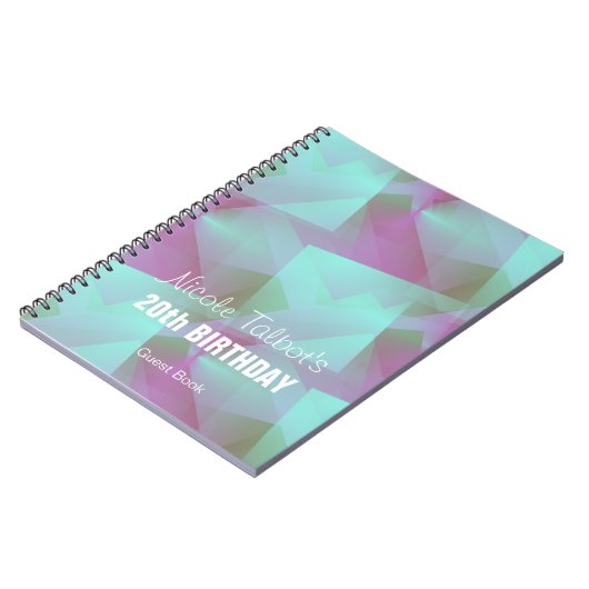 Blue Abstract pastel 20th Birthday Guest Book 4 Notitieboek (Linkerzijde)