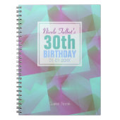 Blue Abstract pastel 30th Birthday Guest Book 4a Notitieboek (Voorkant)