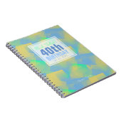 Blue Abstract pastel 40th Birthday Guest Book 3a Notitieboek (Rechterzijde)