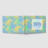 Blue Abstract pastel 50th Birthday Guest Book Gastenboek (Volledig)