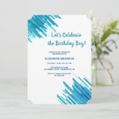 Blue Abstract Pattern Invitation Kaart (Staand voorkant)