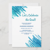 Blue Abstract Pattern Invitation Kaart (Voorkant)