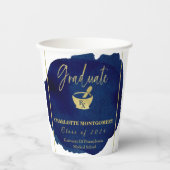 Blue Abstract Pharmacy School Afstuderen Papieren Bekers (Voorkant)