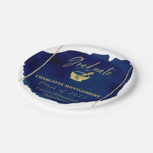 Blue Abstract Pharmacy School Afstuderen Papieren Bordje (Gekanteld)