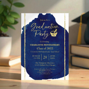 Blue Abstract Pharmacy School Graduation Party Kaart