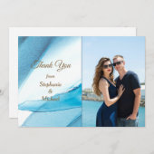 Blue Abstract Photo Template Weddenschap Bedankt (Voorkant / Achterkant)