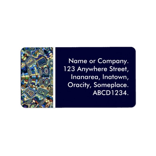 Blue Abstract Pond Etiket (Voorkant)