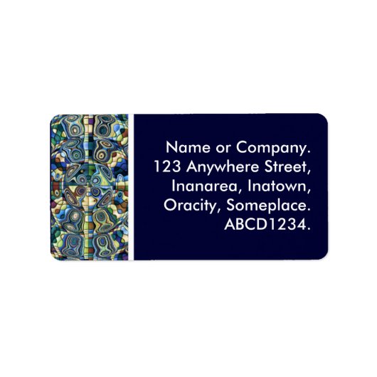 Blue Abstract Pond II Etiket (Voorkant)