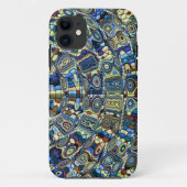 Blue Abstract Pond II iPhone Case (Achterkant)