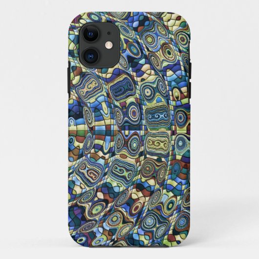 Blue Abstract Pond II iPhone Case (Achterkant)