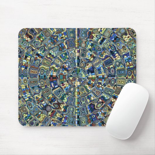 Blue Abstract Pond Muismat (Met muis)