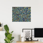 Blue Abstract Pond Poster (Thuiskantoor)