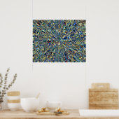 Blue Abstract Pond Poster (Keuken)