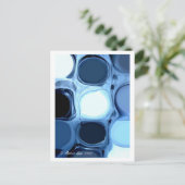 Blue Abstract Postcard Briefkaart (Staand voorkant)