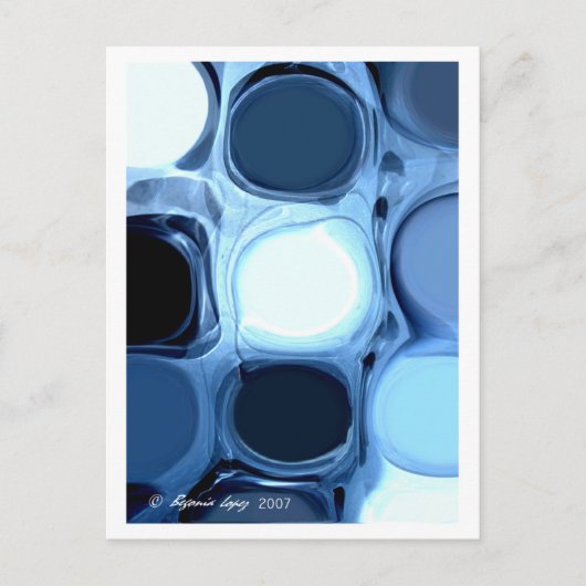 Blue Abstract Postcard Briefkaart (Voorkant)