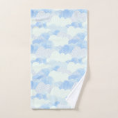 Blue Abstract Rain Cloud Sky Pattered Bad Handdoek (Handdoek)