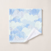 Blue Abstract Rain Cloud Sky Pattered Bad Handdoek (Wasdoekje)