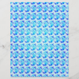 Blue Abstract Roses Bulk Scrapbook Paper Pages Flyer