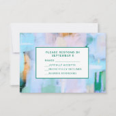 Blue Abstract RSVP Card Boho Colorful (Voorkant)