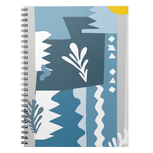 Blue Abstract Shapes Notitieboek (Voorkant)