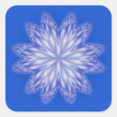 Blue Abstract Snowflake Sticker (Voorkant)
