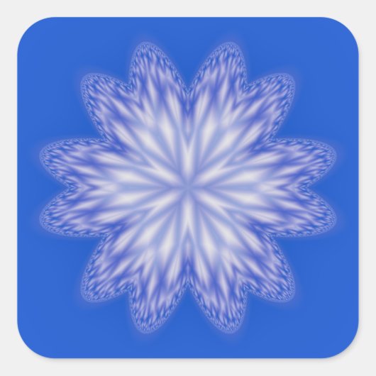 Blue Abstract Snowflake Sticker (Voorkant)