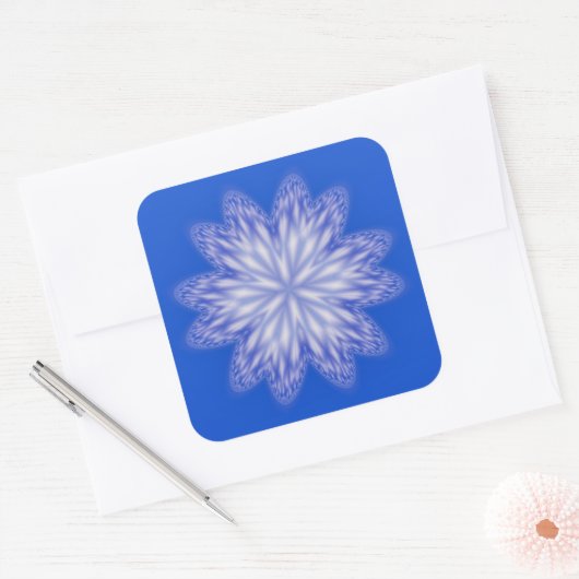 Blue Abstract Snowflake Sticker (Envelop)