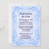 Blue Abstract Swirl Border Vrijgezellenfeest Uitno Kaart (Voorkant)