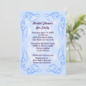 Blue Abstract Swirl Border Vrijgezellenfeest Uitno Kaart (Staand voorkant)