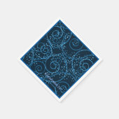 Blue Abstract Twinkling Stars Swirl Napkins Servet (Hoek)