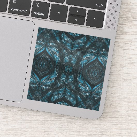 Blue Abstract Watercolor Art Sticker (Detail)