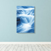 Blue Abstract Waterval Flow Canvas Afdruk (Insitu (Houten vloer))