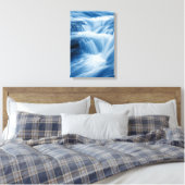 Blue Abstract Waterval Flow Canvas Afdruk (Insitu (Slaapkamer))