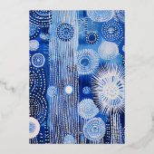 Blue Abstract Waterverf Charity Event Gala Party Folie Uitnodiging (Achterkant)