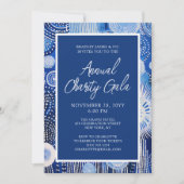 Blue Abstract Waterverf Charity Event Gala Party Kaart (Voorkant)