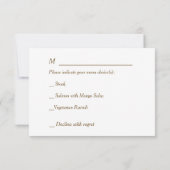 Blue Abstract Waterverf Gold Lijst Menu RSVP (Achterkant)