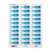 Blue Abstract Waterverf Return-adres Etiket (Full Sheet)