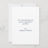 Blue Abstract Waterverf Wedding Bedankt Fotokaart Kaart (Achterkant)