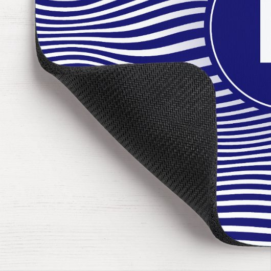 Blue Abstract Wave Lines Mousepad Muismat (Hoek)