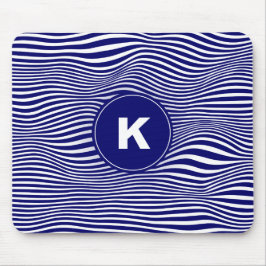 Blue Abstract Wave Lines Mousepad Muismat