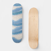 Blue Abstract Waves Skateboard (Voorkant)